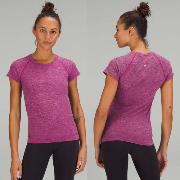 LULULEMON Swiftly Tech Short Sleeve Shirt 2.0 Sz 8 Wee Are From Space Sonic Pink - Picture 1 of 6